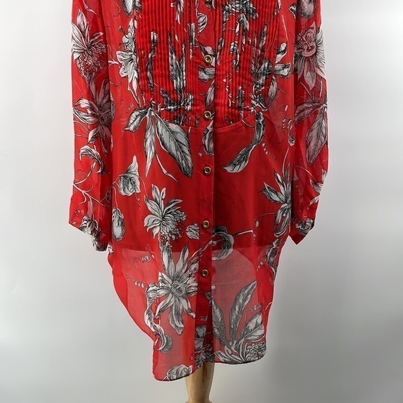 ANTHROPOLOGIE leifsdottir blouse button front 100% silk floral top flowy sz 6 - Picture 8 of 11